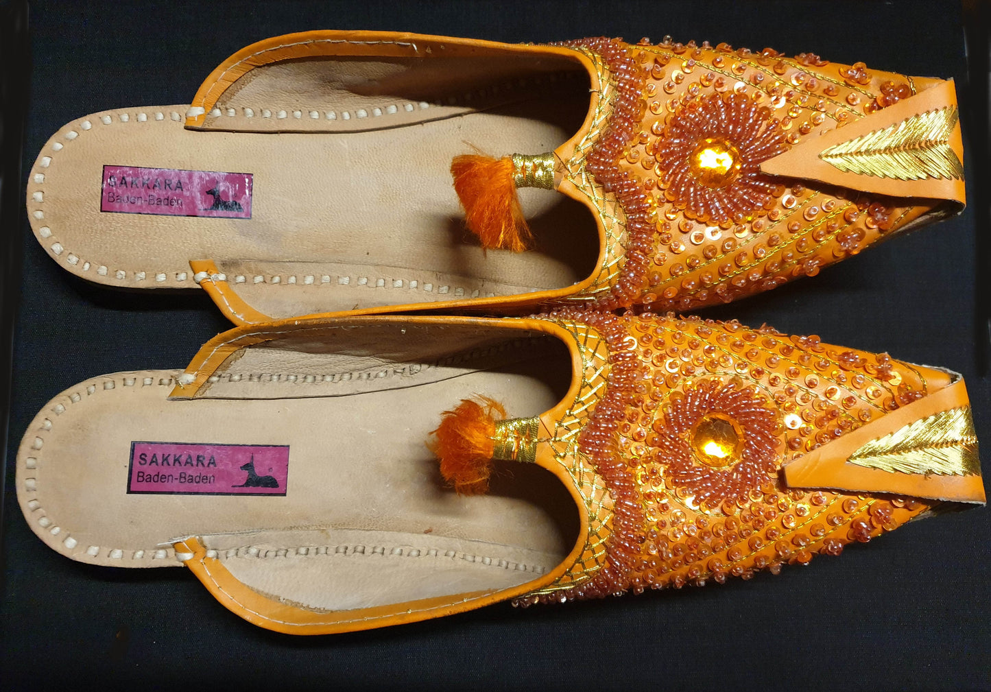 Arabische slippers in koper/oranje