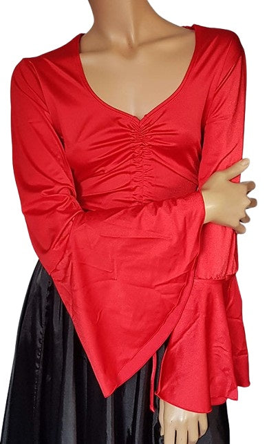 Flamenco top rood van hoogwaardige kwaliteit. Maat XL