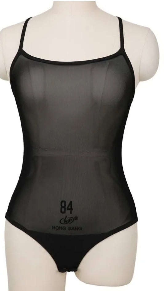 Body netstof mesh voor onder een kostuum - zwart