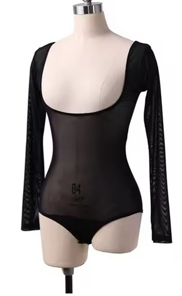 Body netstof mesh voor onder een kostuum - Zwart