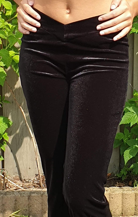 Fluwelen broek in zwart