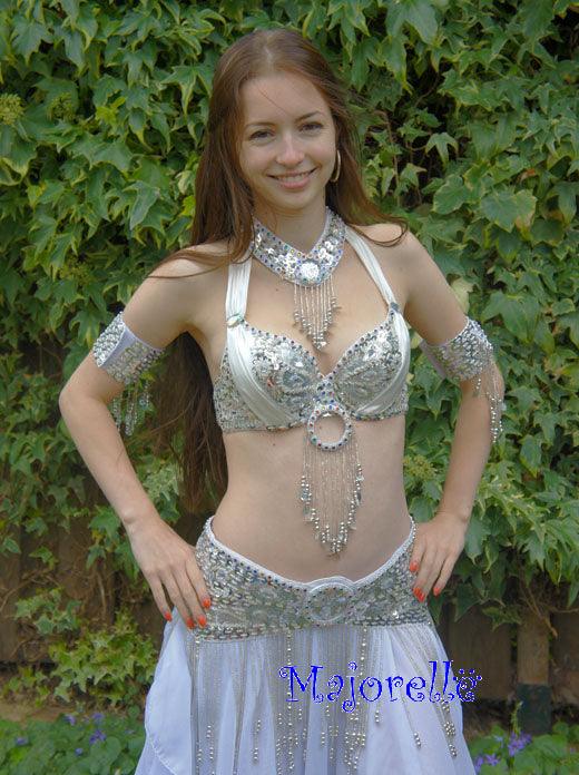 Buikdans kostuum 'Selena' in wit