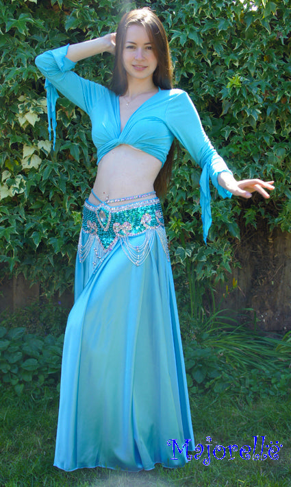 Leuke bind top met vlindermouwtje in turquoise