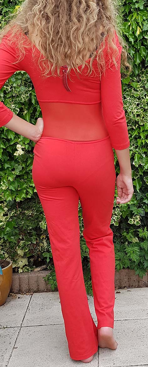 Catsuit rood, mooie kwaliteit!