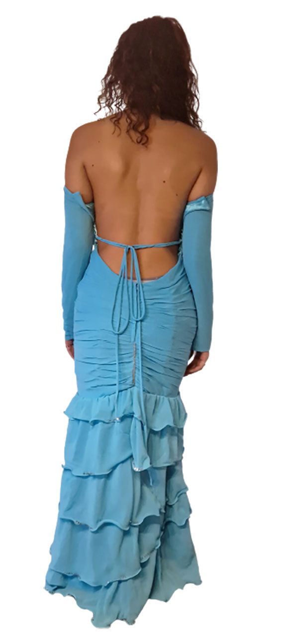 Turquoise buikdans of gala jurk.