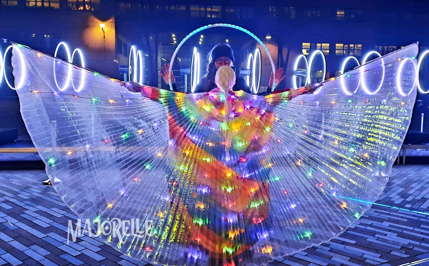 Isis Wings organza met led lights in verschillende kleuren