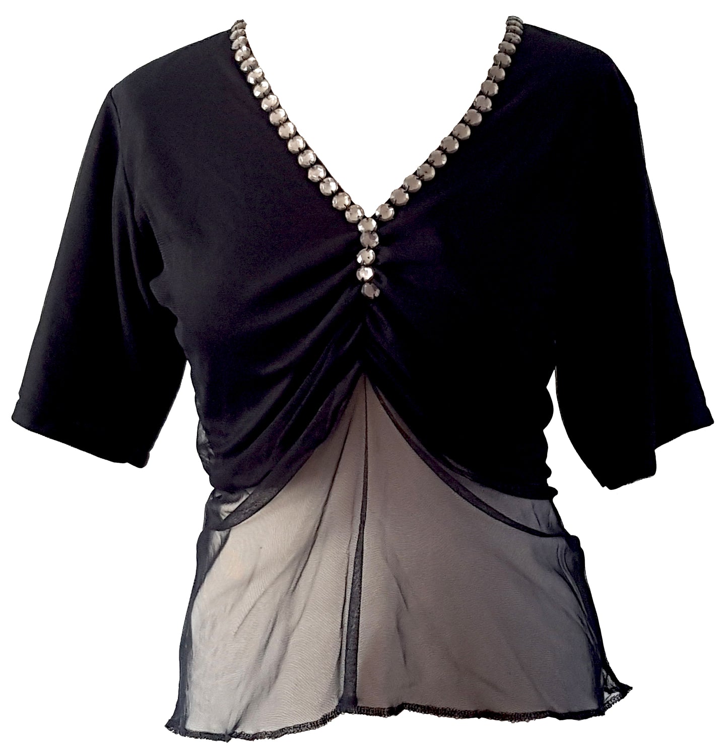 Aangenaam Jersey-shirt met buiknet in netstof- Maat S