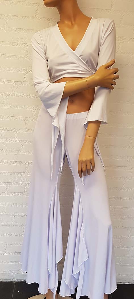 Set broek en top in wit