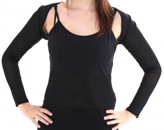 Buikdans Top met buiknet en losse Bolero 3/4 mouw , 2-delig