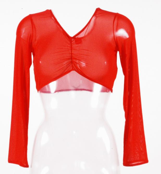 Korte netstof top in rood