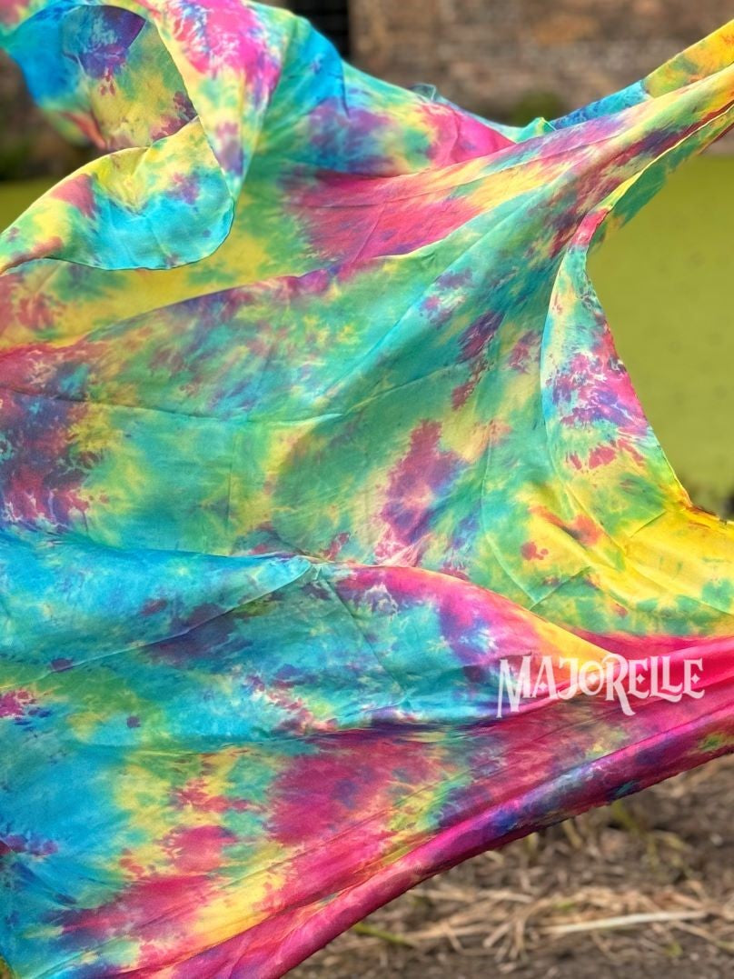 Zijde sluier halfrond tie dye spring
